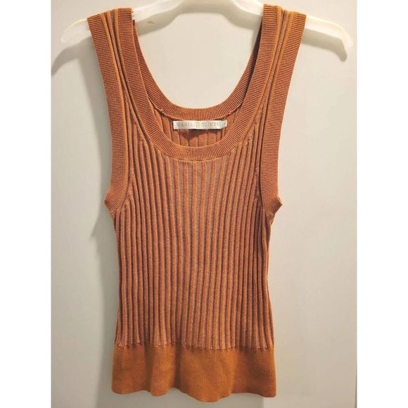 Marie Oliver Rylee Ribbed Sweater Tank Bombay Rust Womens Size M - Picture 2 of 8